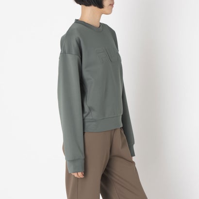 フィラ FILA DOUBLE KNIT SWEAT SHIRT / ダンボールニット スウェットシャツ / カジュアルウェア / レディース （D.GREY）｜詳細画像