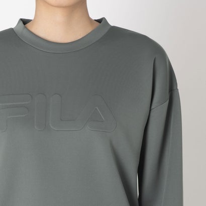 フィラ FILA DOUBLE KNIT SWEAT SHIRT / ダンボールニット スウェットシャツ / カジュアルウェア / レディース （D.GREY）｜詳細画像