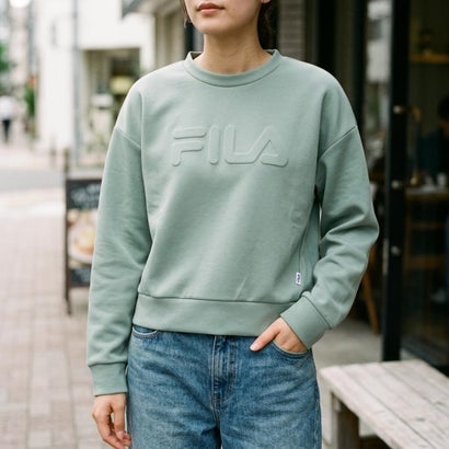 DOUBLE KNIT SWEAT SHIRT / ダンボールニット スウェットシャツ / カジュアルウェア / レディース （L.GREEN）｜詳細画像
