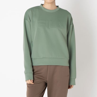 フィラ FILA DOUBLE KNIT SWEAT SHIRT / ダンボールニット スウェットシャツ / カジュアルウェア / レディース （L.GREEN）｜詳細画像