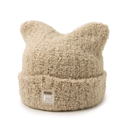 【帽子】FLU CAT KNIT WATCH  /キャットニットワッチ （ベージュ）｜詳細画像