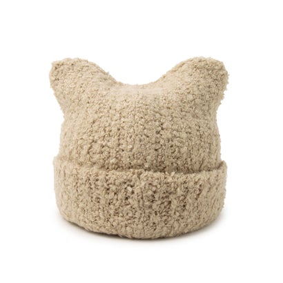 【帽子】FLU CAT KNIT WATCH  /キャットニットワッチ （ベージュ）｜詳細画像