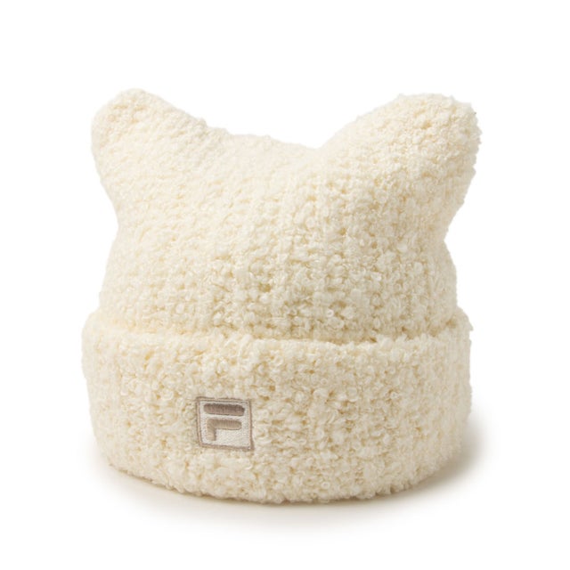 【帽子】FLU CAT KNIT WATCH  /キャットニットワッチ （ホワイト）