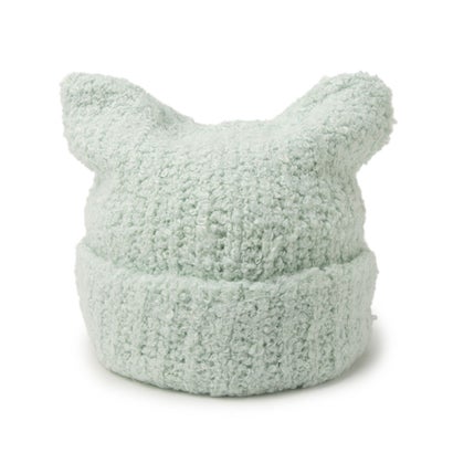 【帽子】FLU CAT KNIT WATCH  /キャットニットワッチ （ライトグリーン）｜詳細画像
