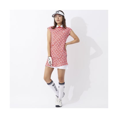 フィラ/レディス/FILA GOLFハンソデ シャツ ガラ （RD）｜詳細画像