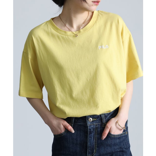 
                    ＜FILA＞綿100％シンプルロゴTシャツ （イエロー）
