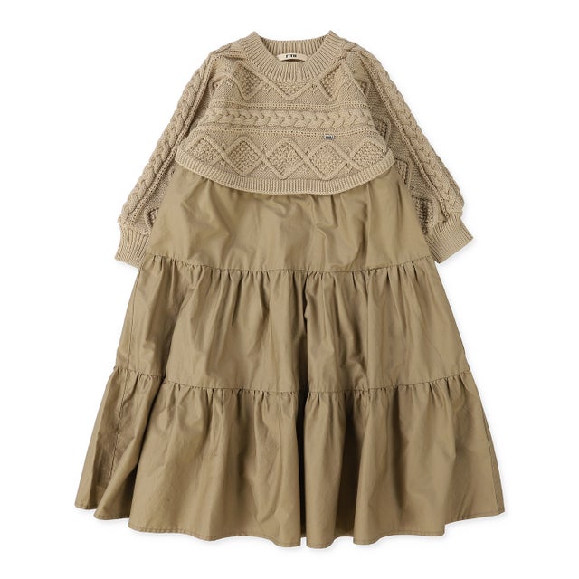 Docking Tiered Dress （BEIGE）