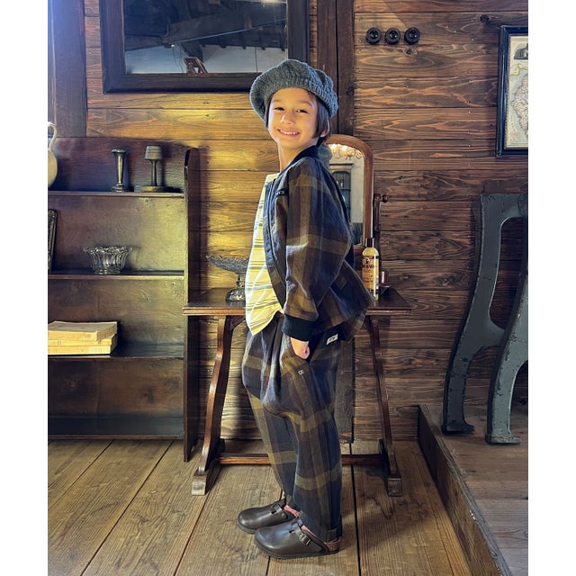 Cotton Nep Plaid Pants （BROWN）