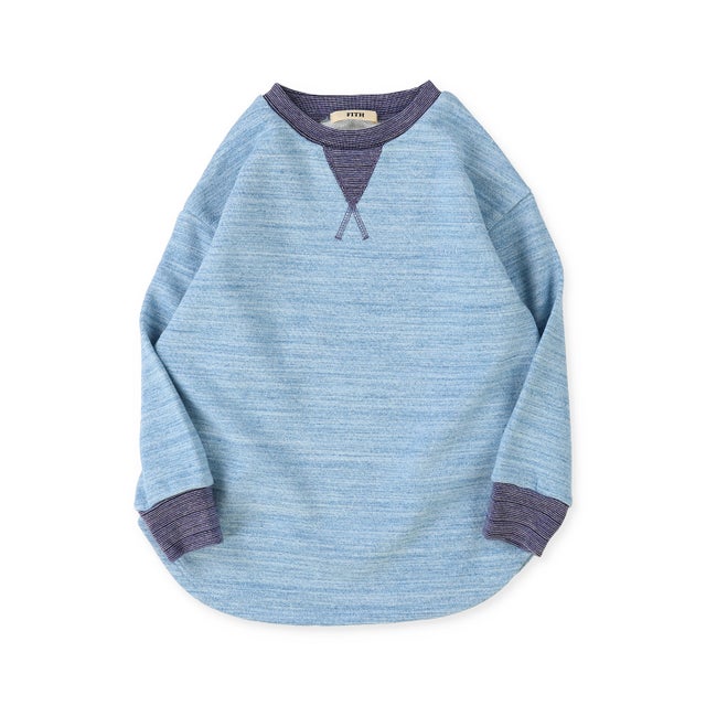 Spec-dyed Pile Long Sleeve Sweatshirt （BLUE）