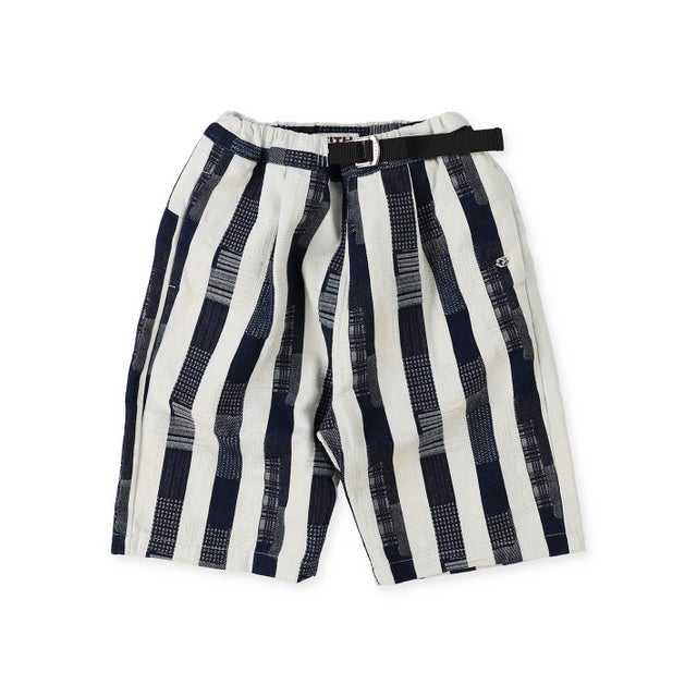 Striped Patchwork Shorts （NAVY）