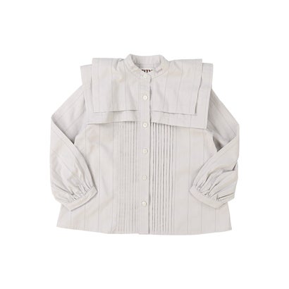 フィス FITH Striped Organic Cotton Blouse （GRAY）｜詳細画像