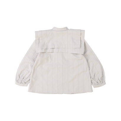 Striped Organic Cotton Blouse （GRAY）｜詳細画像