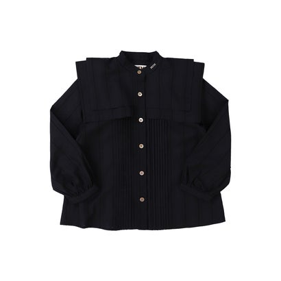 Striped Organic Cotton Blouse （NAVY）｜詳細画像