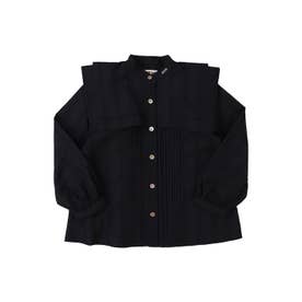 Striped Organic Cotton Blouse （NAVY）