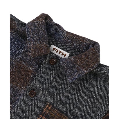Cotton Tweed Shirt Jacket （NAVY）｜詳細画像