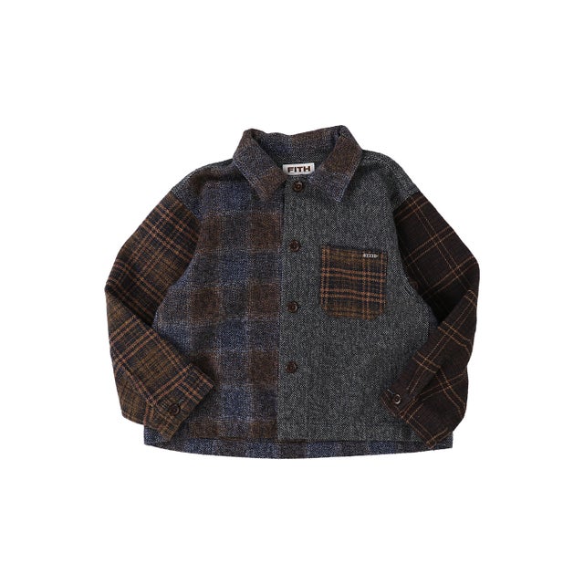Cotton Tweed Shirt Jacket （NAVY）