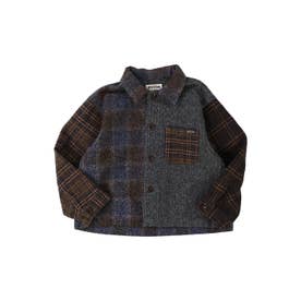 Cotton Tweed Shirt Jacket （NAVY）