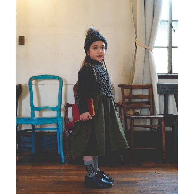Woven and Knit Dress （KHAKI）