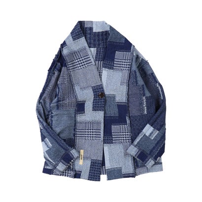 フィス FITH Patchwork Reversible Cardigan （NAVY）｜詳細画像