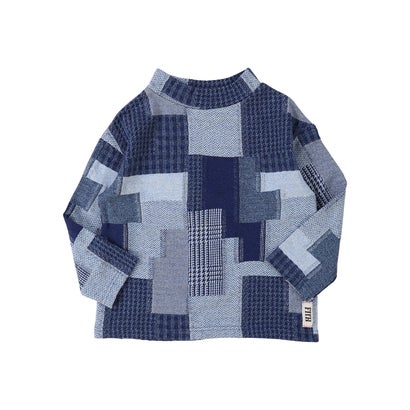 フィス FITH Patchwork Mockneck Tee （NAVY）｜詳細画像