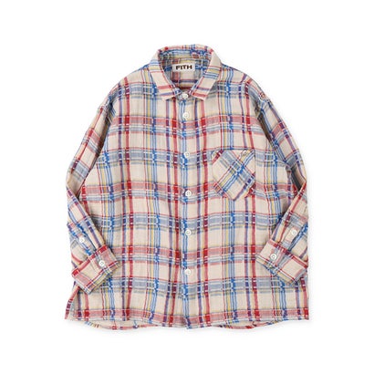Double-weave Plaid Shirt （OFF WHITE）｜詳細画像