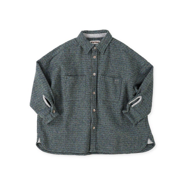 Tweed Cotton Melange Shirt （BLUE）