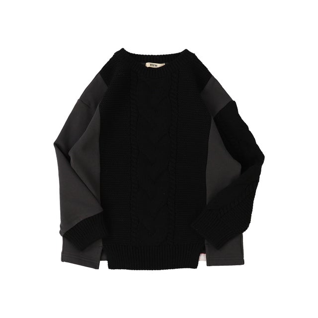 Pile and Knit Docking Pullover(LADIES) （CHARCOAL GRAY）