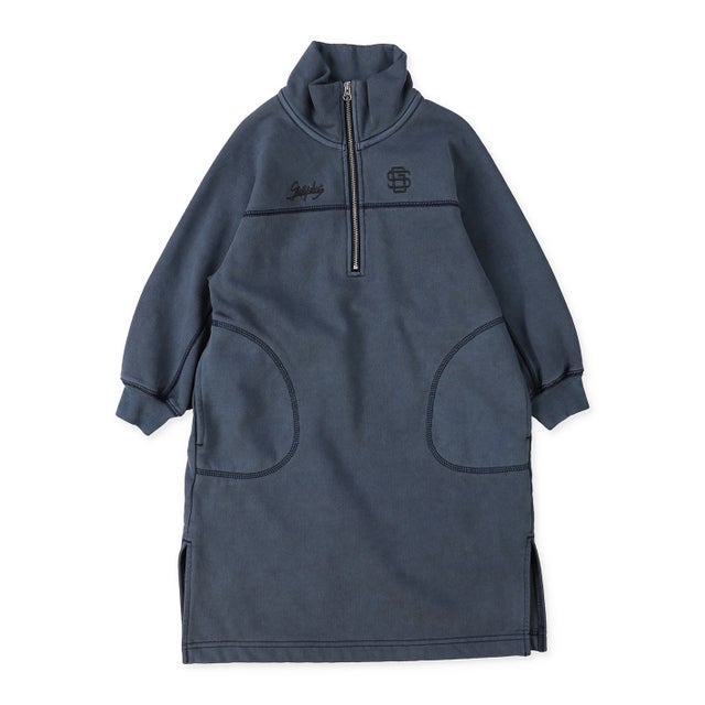 Overdye Half Zip Dress （NAVY）