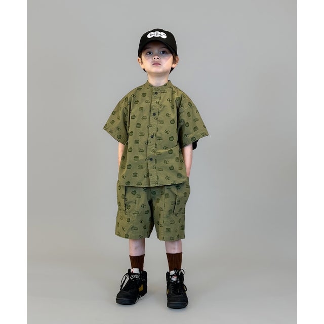 GC Patterned Side Pocket Shorts （KHAKI）