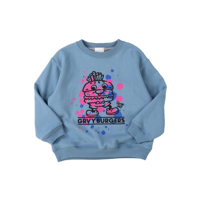 GRVY BURGERS Sweatshirt （LIGHT BLUE）