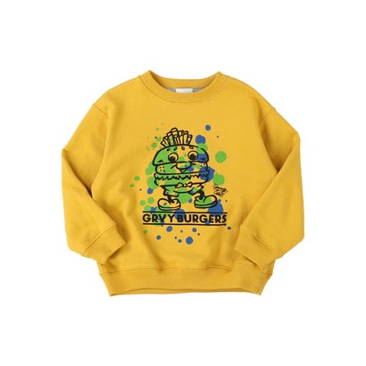 グルーヴィーカラーズ GROOVY COLORS GRVY BURGERS Sweatshirt （MUSTARD）｜詳細画像