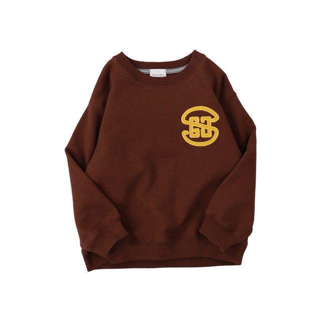 GRVYCLRS Applique Sweatshirt （BROWN）