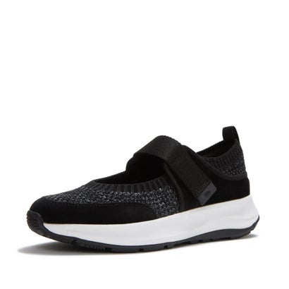 フィットフロップ fitflop F-MODE FLOW MARY-JANES CHUNKY KNIT TRAINERS （Black）｜詳細画像