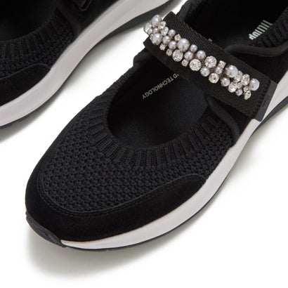 フィットフロップ fitflop F-MODE FLOW PEARL & CRYSTAL MARY-JANE TRAINERS （Black）｜詳細画像