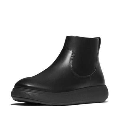 IQ-COMFF LEATHER ZIP ANKLE BOOTS （All Black）｜詳細画像