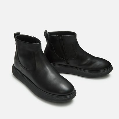 IQ-COMFF LEATHER ZIP ANKLE BOOTS （All Black）｜詳細画像