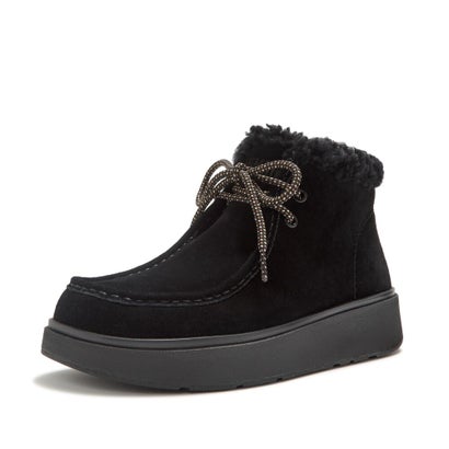 GEN-FF SUEDE SHEARLING LACE UP BOOTS （Black）｜詳細画像