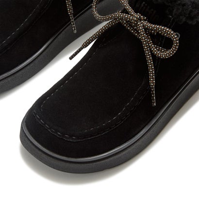 GEN-FF SUEDE SHEARLING LACE UP BOOTS （Black）｜詳細画像