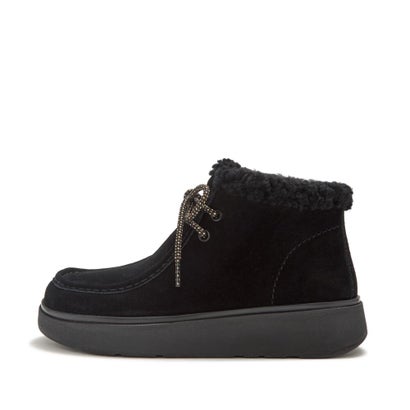 GEN-FF SUEDE SHEARLING LACE UP BOOTS （Black）｜詳細画像