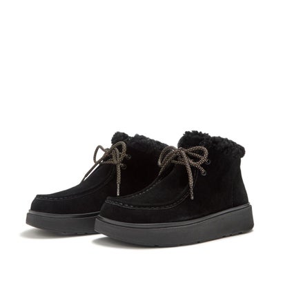 GEN-FF SUEDE SHEARLING LACE UP BOOTS （Black）｜詳細画像