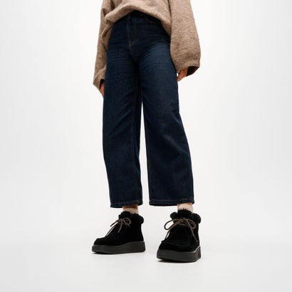 GEN-FF SUEDE SHEARLING LACE UP BOOTS （Black）｜詳細画像