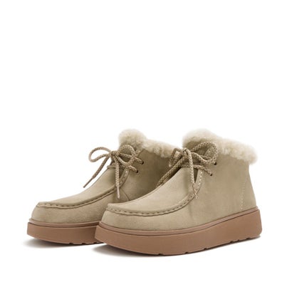 フィットフロップ fitflop GEN-FF SUEDE SHEARLING LACE UP BOOTS （Cappuccino）｜詳細画像