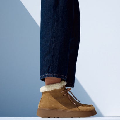 GEN-FF SUEDE SHEARLING LACE UP BOOTS （Terracotta Tan）｜詳細画像