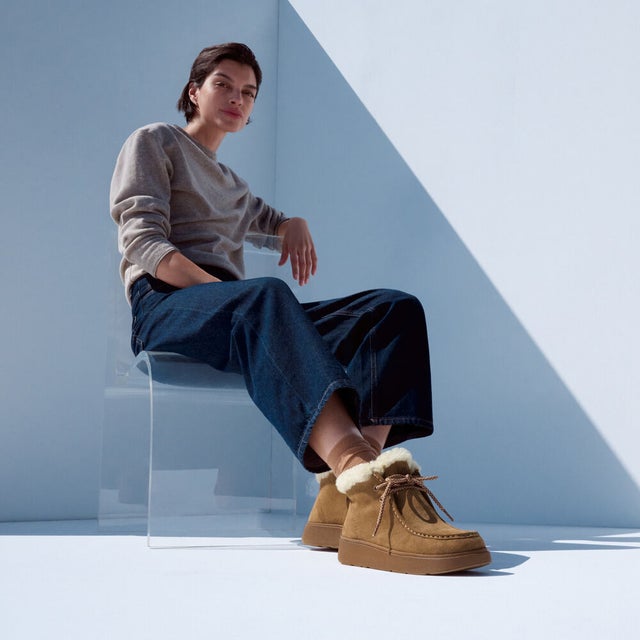 GEN-FF SUEDE SHEARLING LACE UP BOOTS （Terracotta Tan）