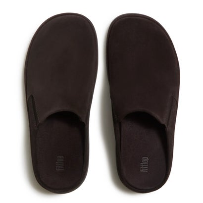 GEN-FF ELASTICATED SUEDE MULES （Chocolate Brown）｜詳細画像
