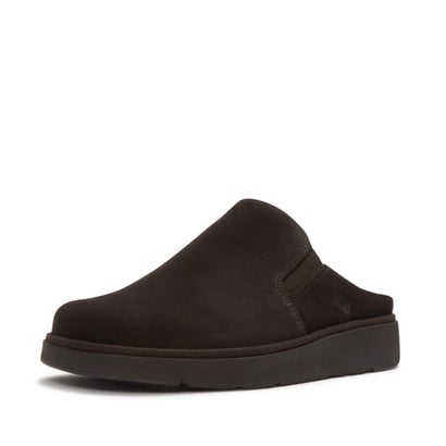 GEN-FF ELASTICATED SUEDE MULES （Chocolate Brown）｜詳細画像