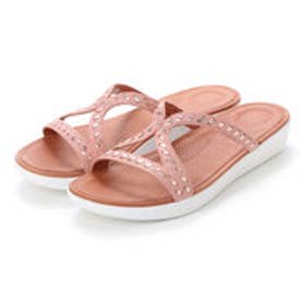 FitFlop STRATA SLIDE SANDALS - WHIPSTITCH LEATHER （Dusky Pink）