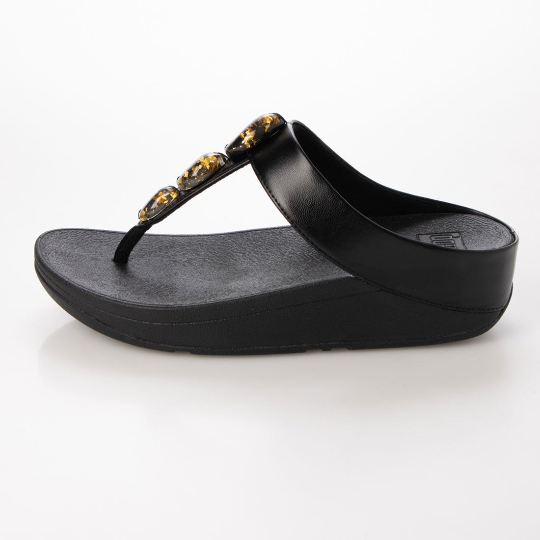 FINO METALLIC FLECK STONE TOE-THONGS （All Black） -fitflop公式 ...