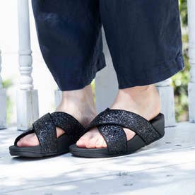 フィットフロップ fitflop LULU GLITTER SLIDES （Black Glitter） -アウトレット通販 ロコレット  (LOCOLET)