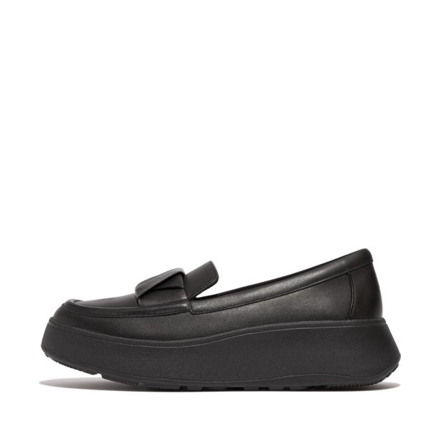 fitflop【23AW】F-MODE FOLDED-LEATHER FLATFORM LOAFERS （All Black）